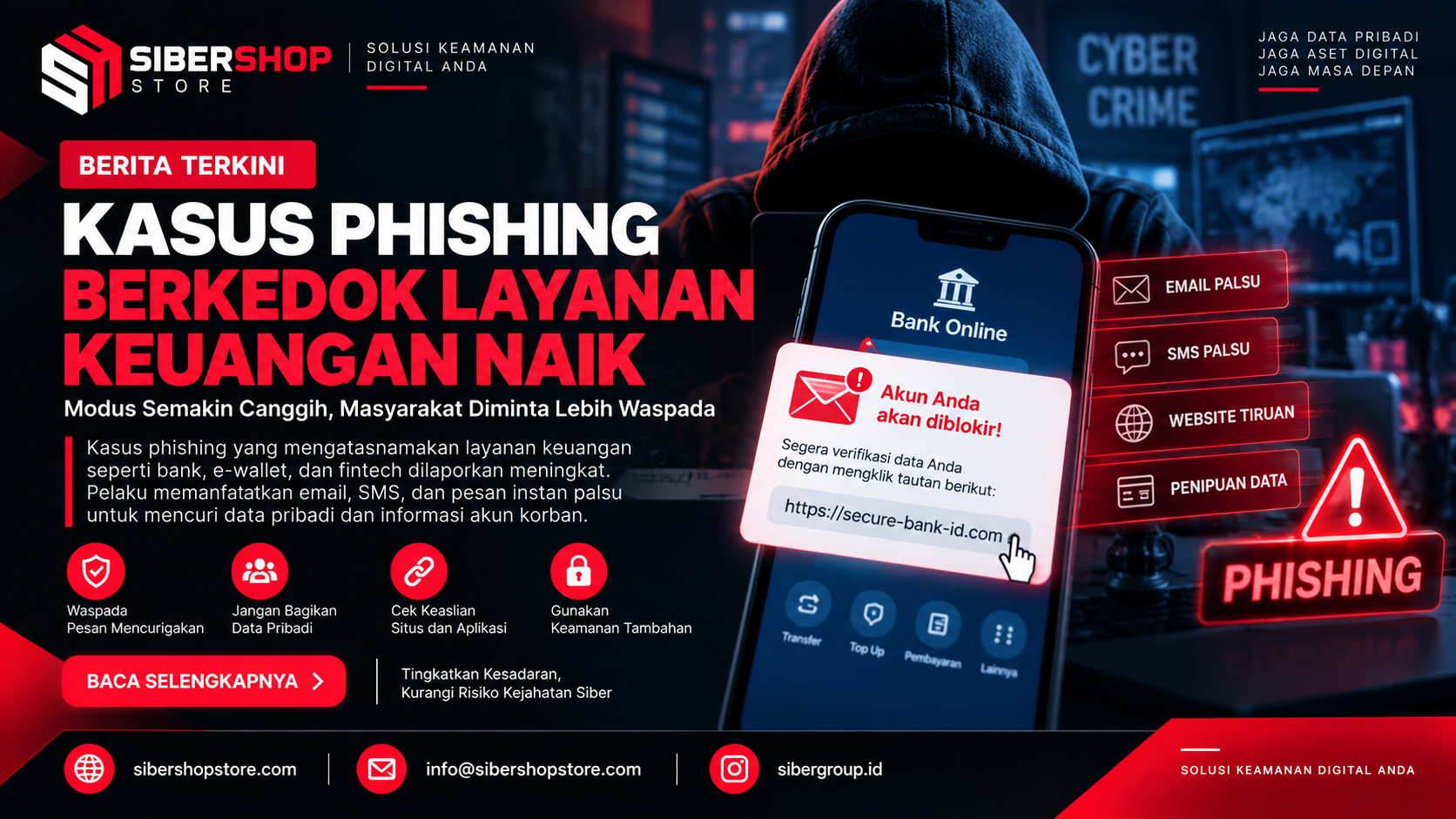 Kasus Phishing Berkedok Layanan Keuangan Naik