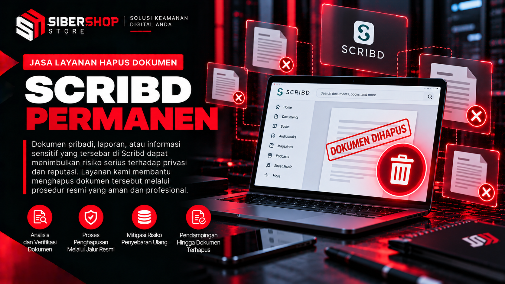 Jasa Layanan Hapus Dokumen Scribd Permanen