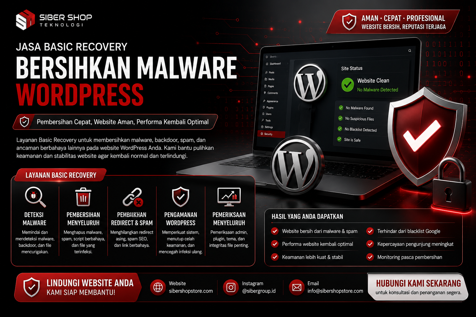 Jasa Basic Recovery Bersihkan Malware WordPress