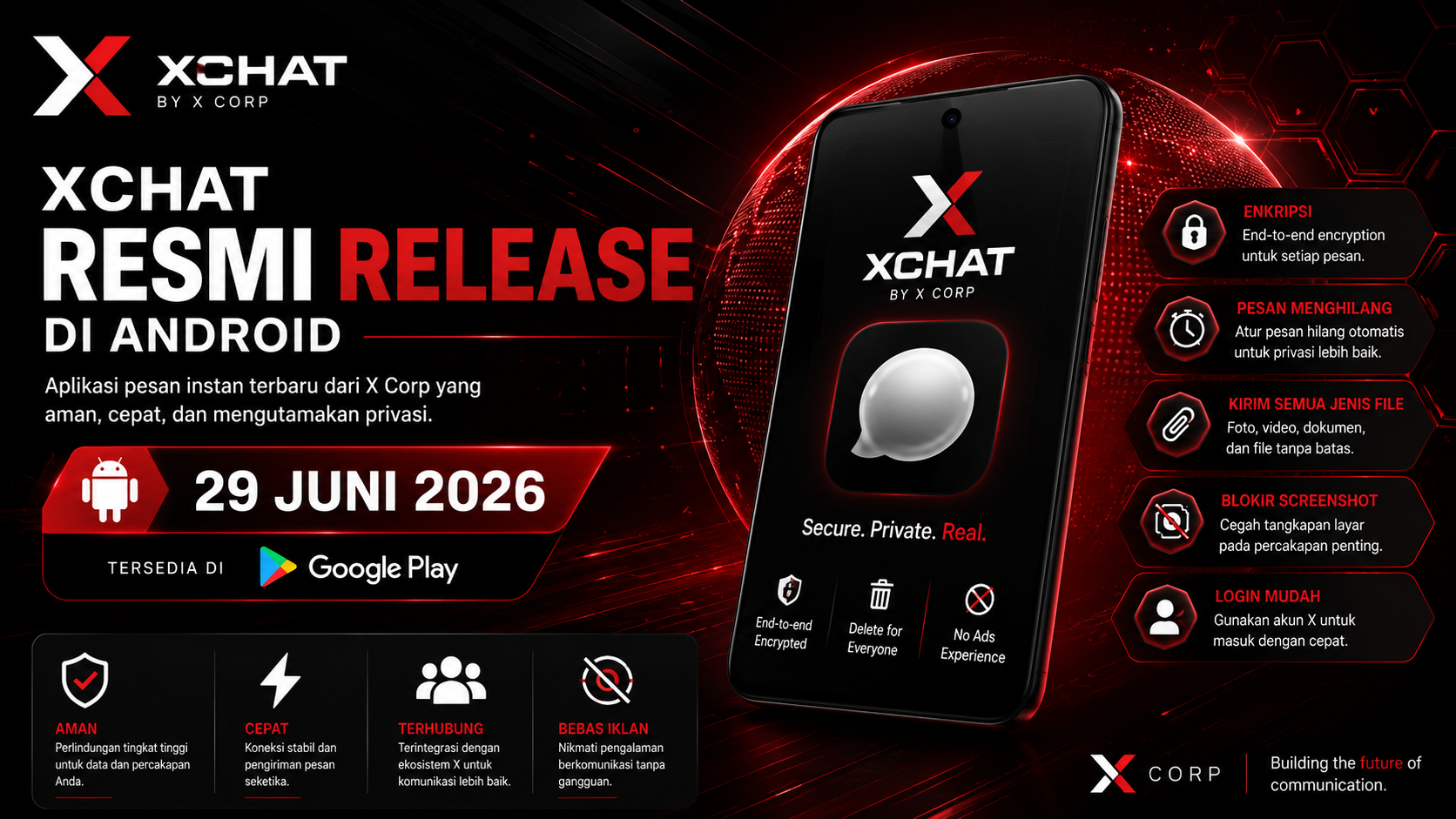 XChat Resmi Rilis di Android 29 Juni 2026 oleh X Corp