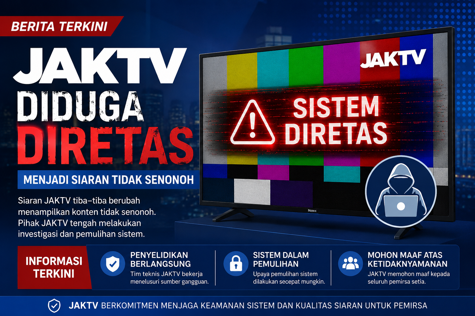 JakTV Diduga Diretas Konten Porno Bocor ke Siaran