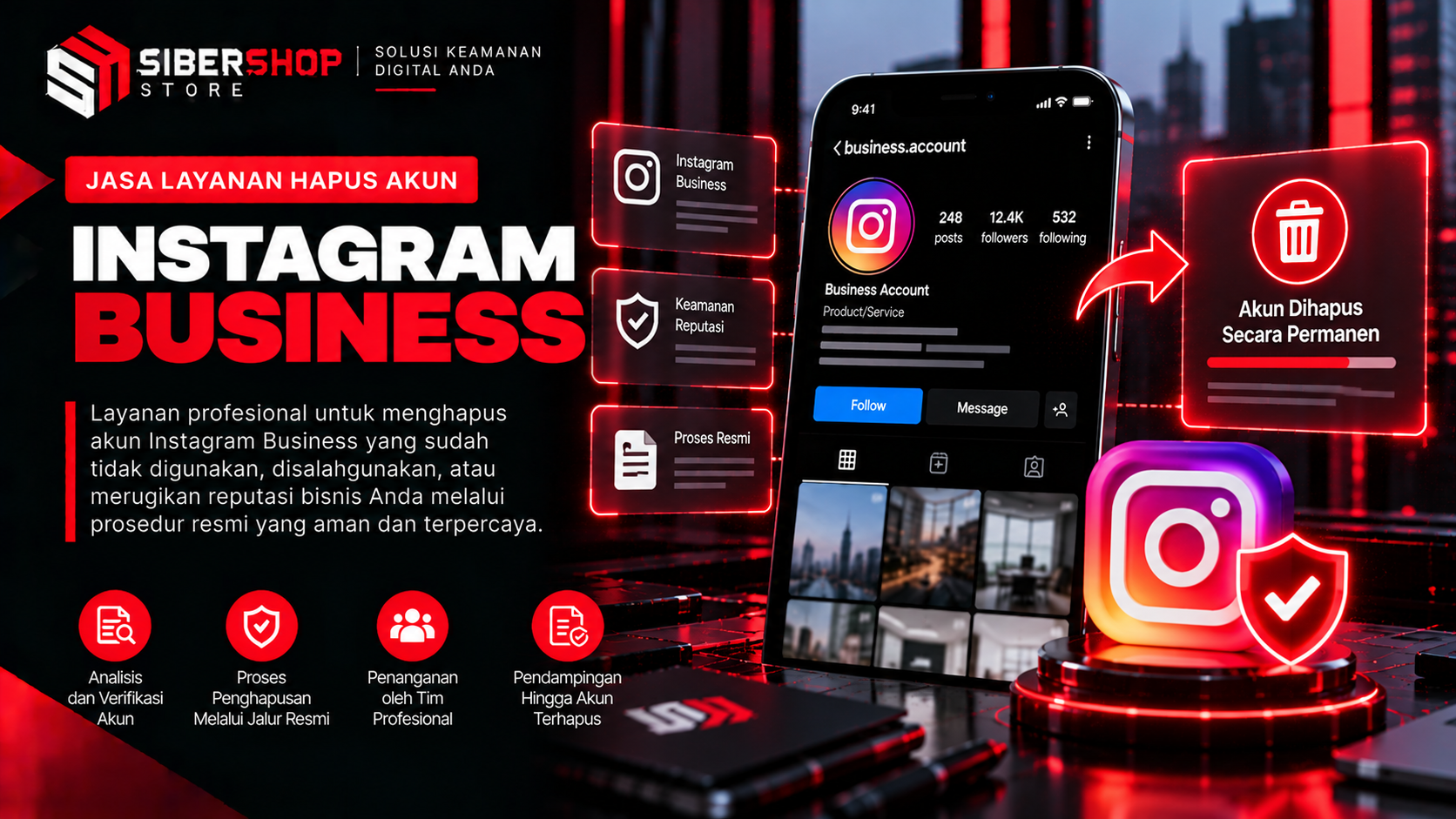Jasa Layanan Hapus Akun Instagram Business