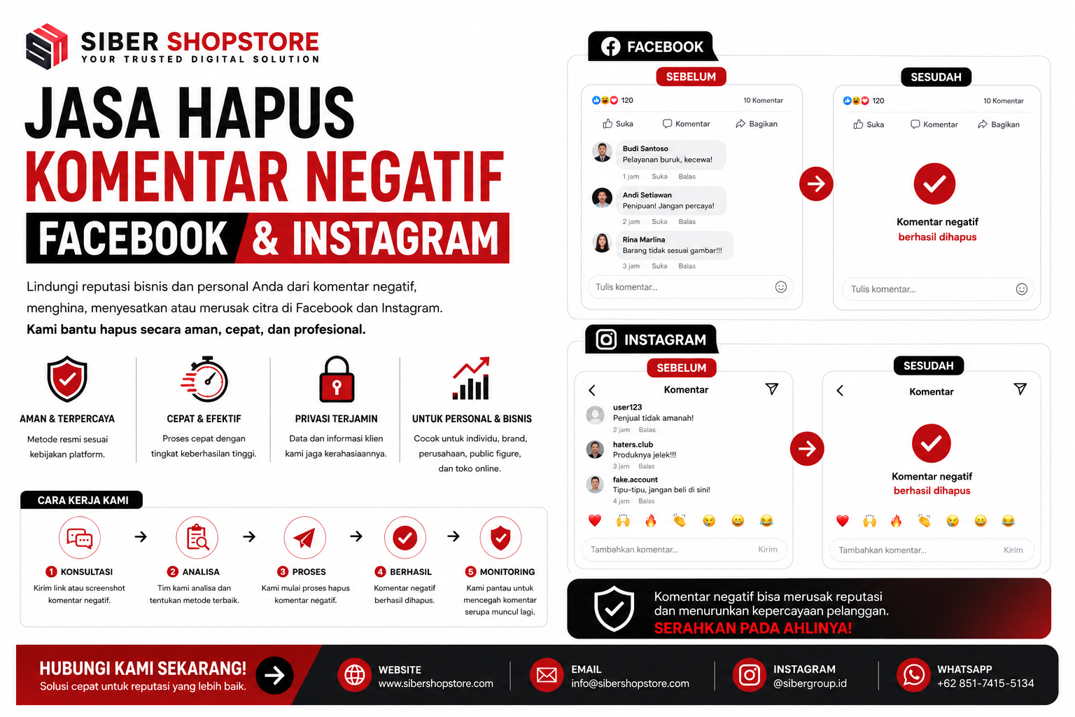 Jasa Hapus Komentar Negatif Facebook dan Instagram