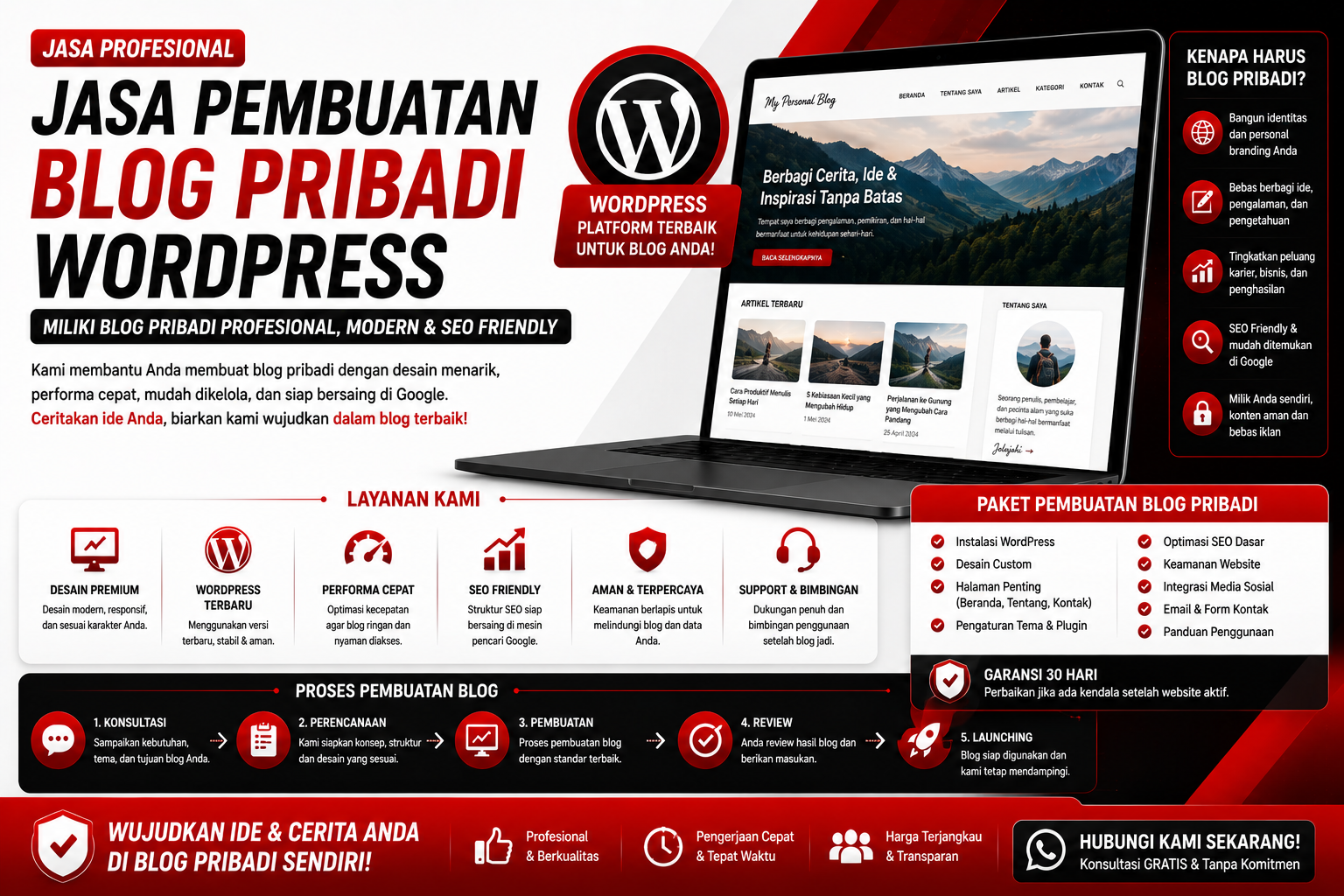 Jasa Pembuatan Blog Pribadi WordPress