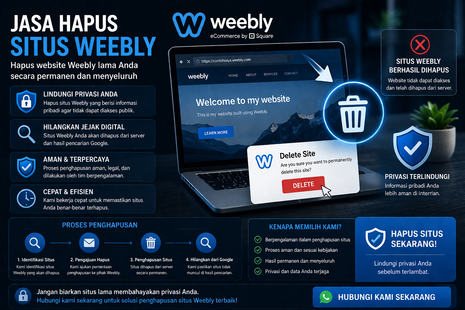 Jasa Hapus Situs Weebly
