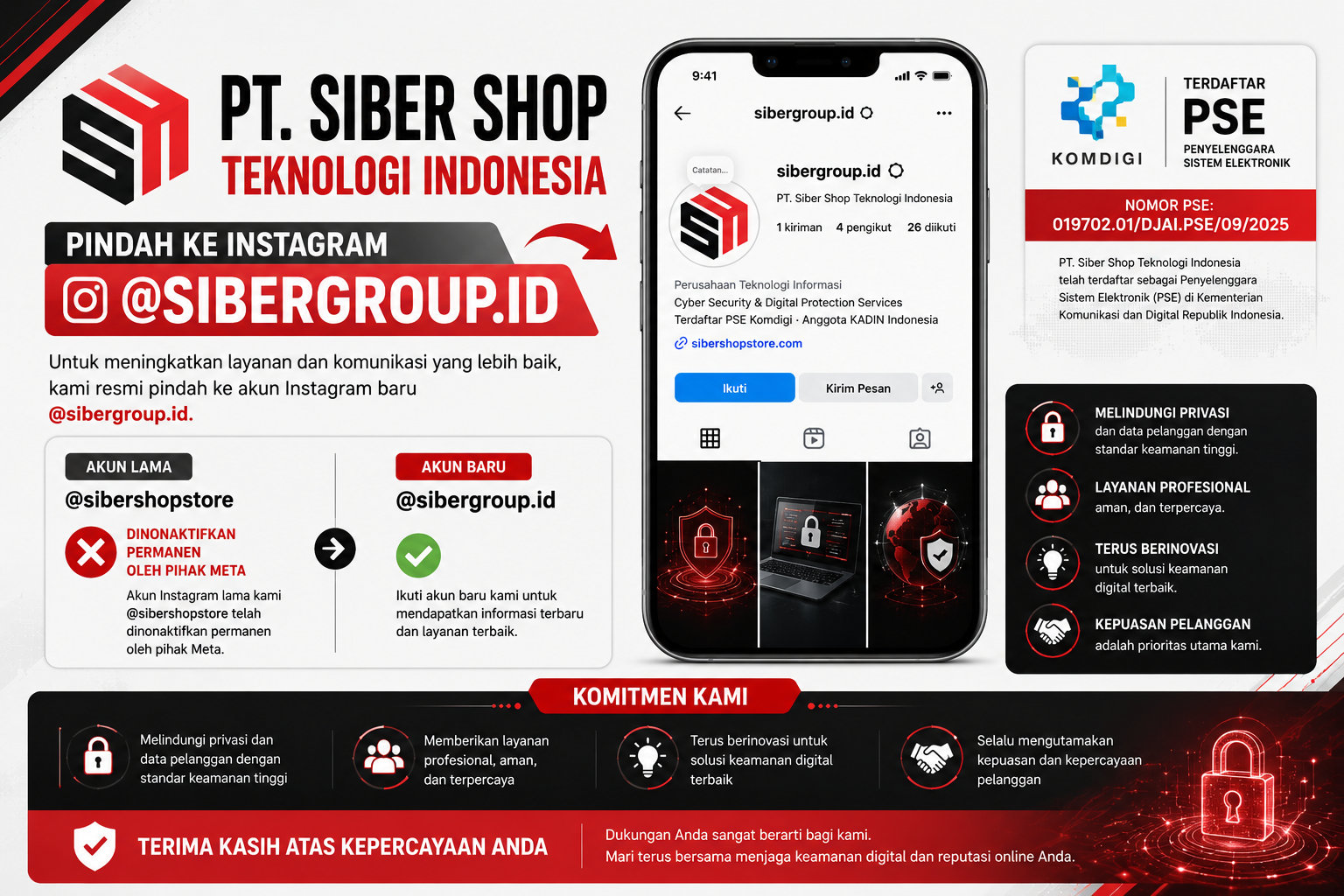 Instagram Resmi Baru Siber Shop Teknologi