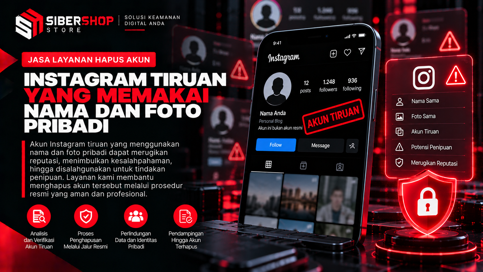 Jasa Layanan Hapus Akun Instagram Tiruan yang Memakai Nama dan Foto Pribadi