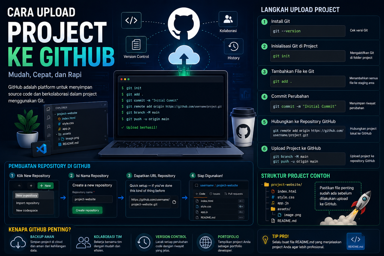 Cara Upload Project ke GitHub untuk Developer Pemula