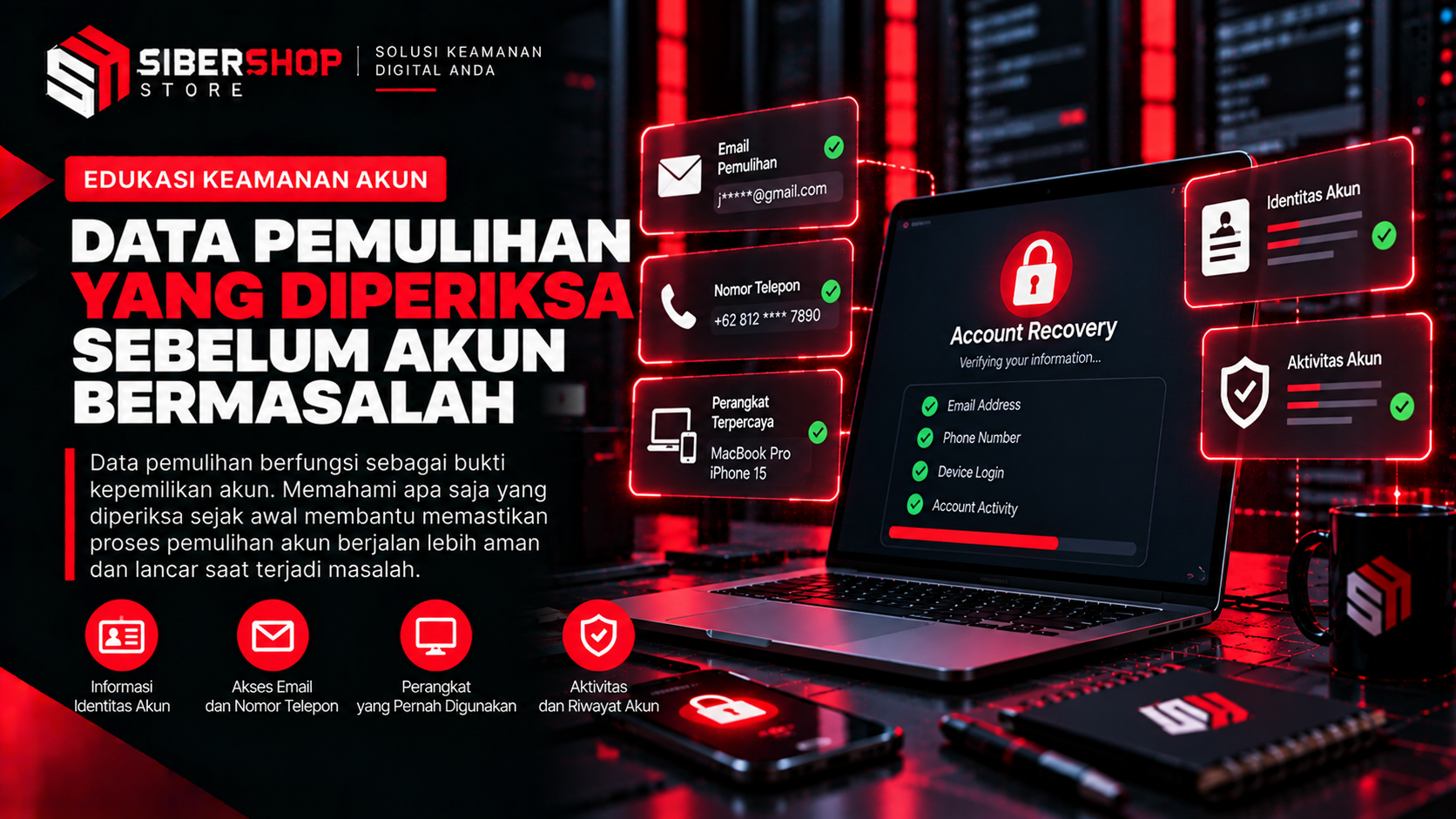 Data Pemulihan yang Diperiksa Sebelum Akun Bermasalah