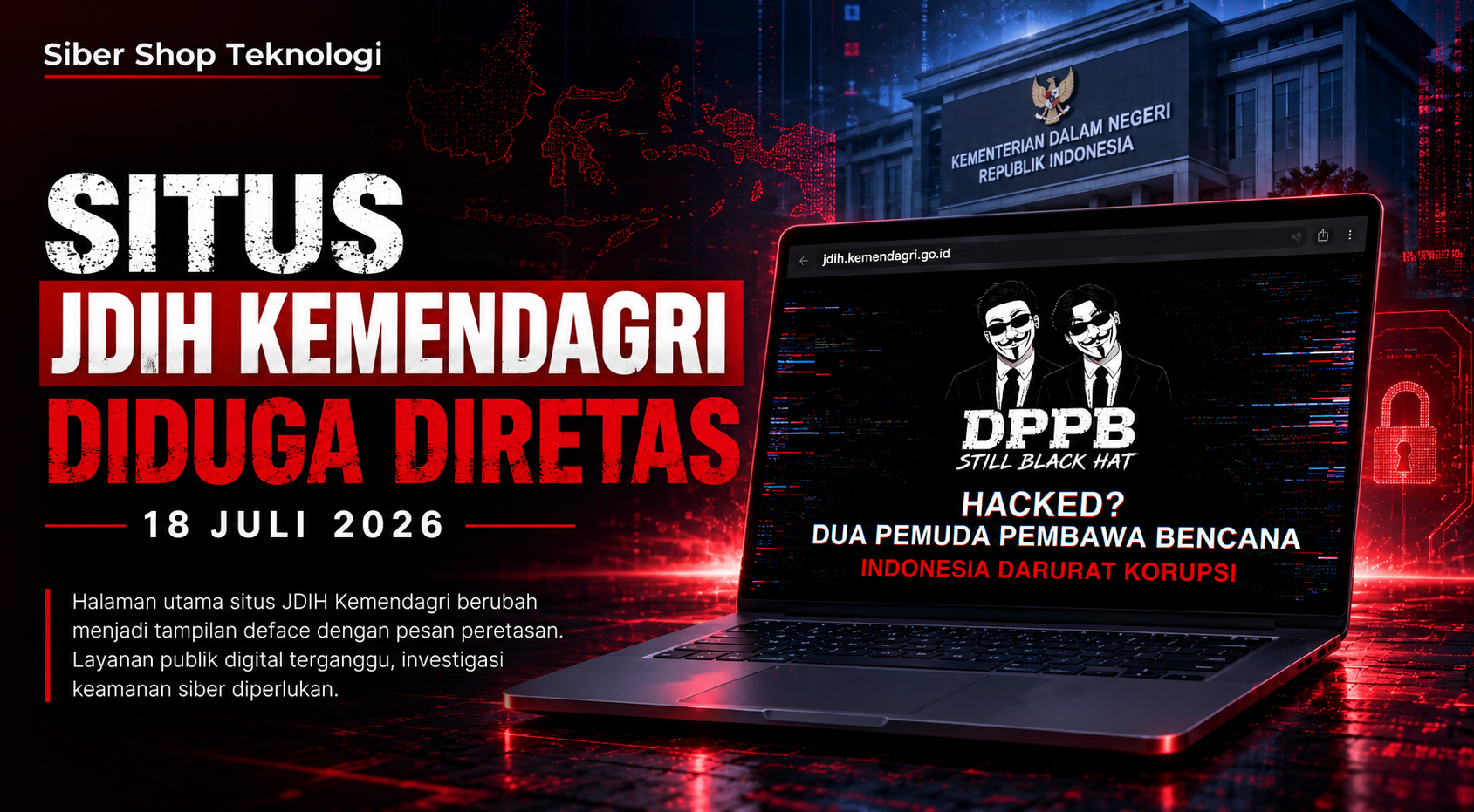 Situs JDIH Kemendagri Diduga Diretas 18 Juli 2026